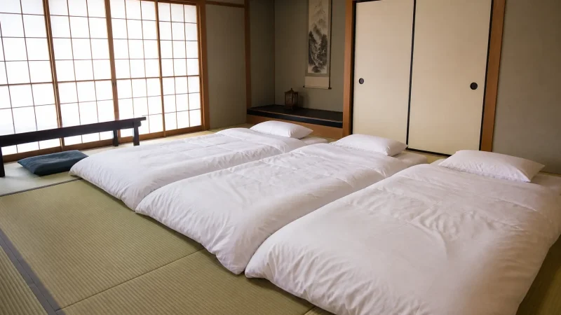 和室に布団を敷く構成